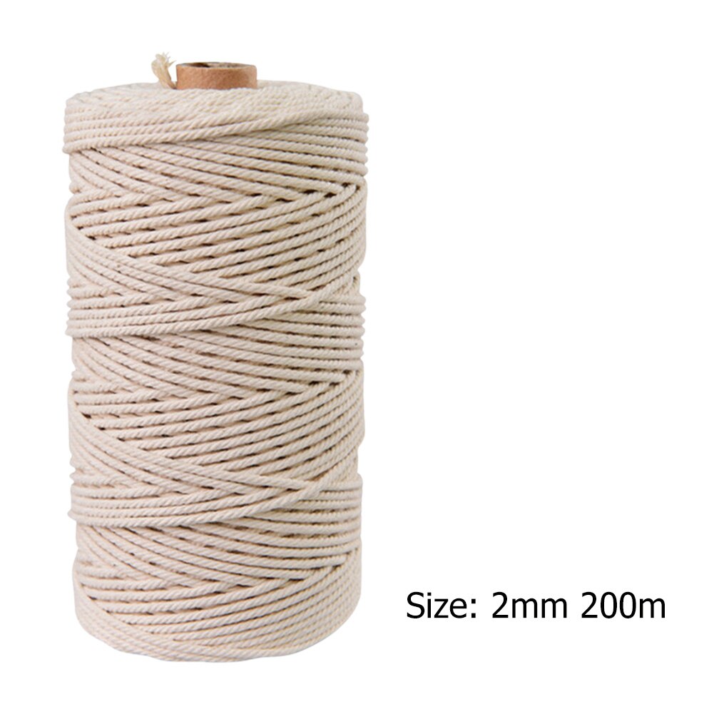 Macrame Cord 1/2/3/4/5/6mm Natural Cotton Twisted Macrame Rope String DIY Craft Knitting Making Plant Hangers Wall Hanging Decor: B