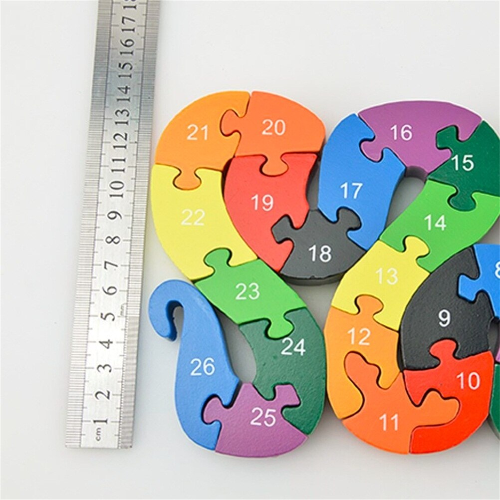 1Set Kids 3D Wood Puzzle Funny Educational Toys Brain Game Kids Winding Snake Wood Toys