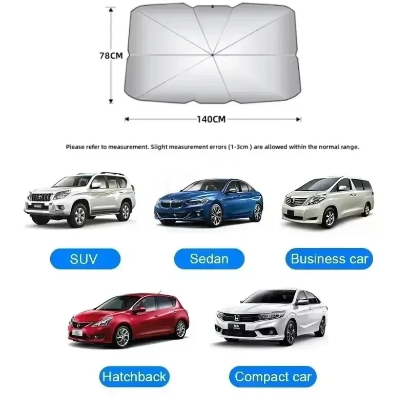 Auto Sonnenschirm Regenschirm Frontscheibe Sonnenschutz Faltbare Sonnenschirm Sommer UV Schutz Auto Wärmedämmung Auto universal