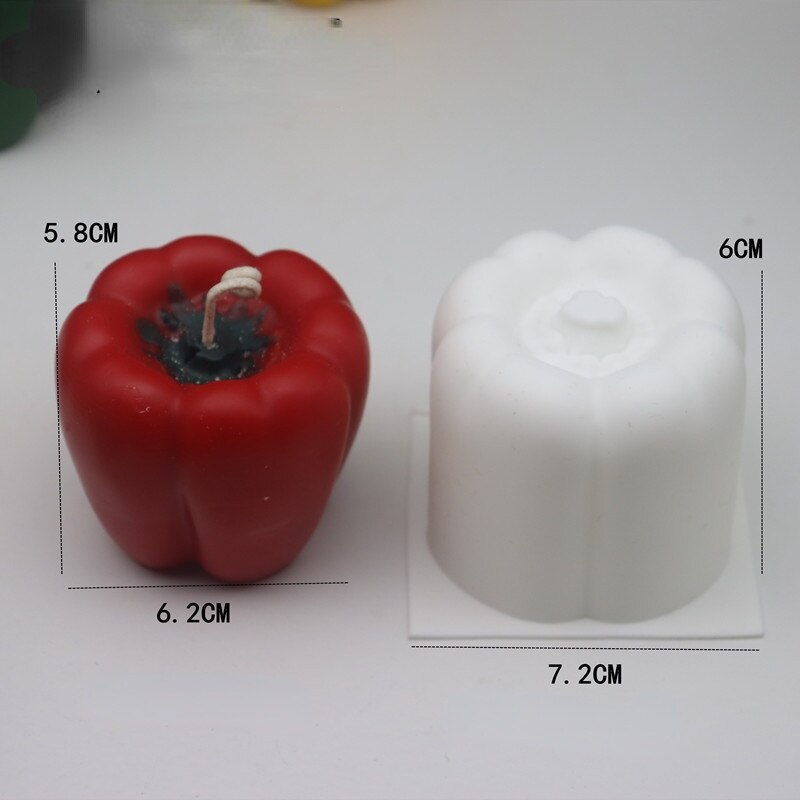Molde de vela con forma de fruta, suministros de fabricación de velas de naranja y manzana, moldes de resina: pimento