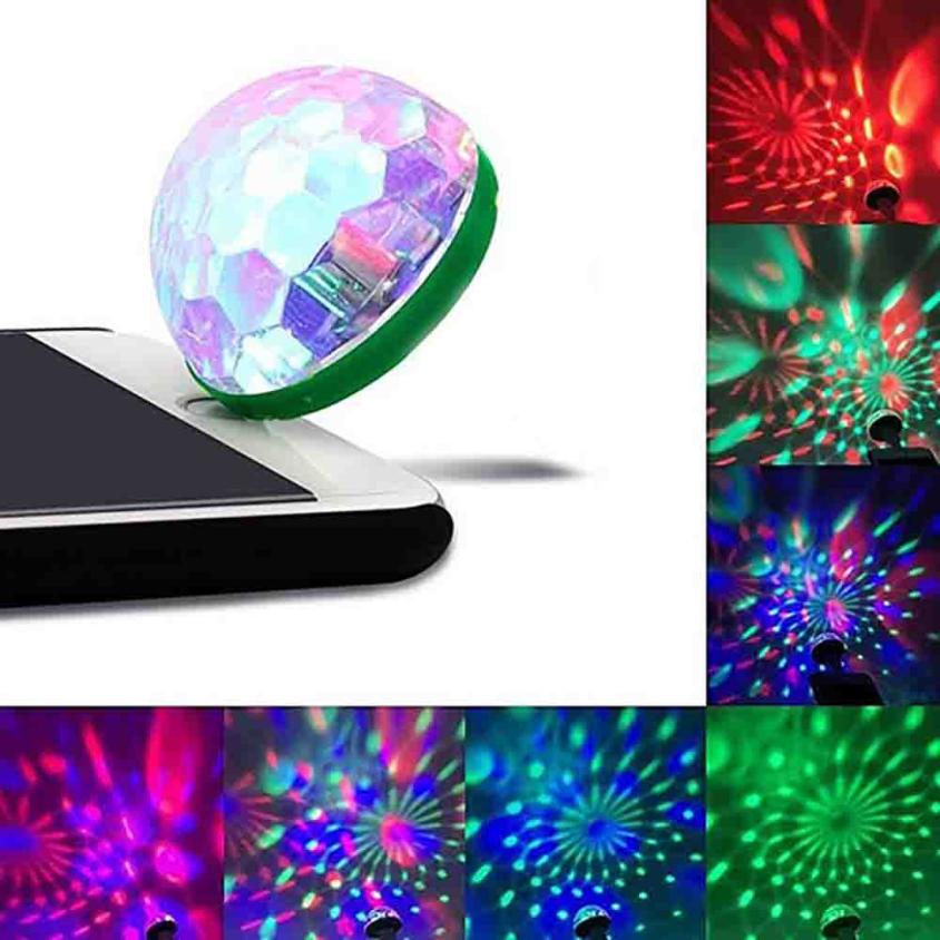 USB Mini LED RGB Disco Bühne Licht Party Club DJ KTV Weihnachten Magie Telefon Ball Lampe Handy Adapter Zubehör