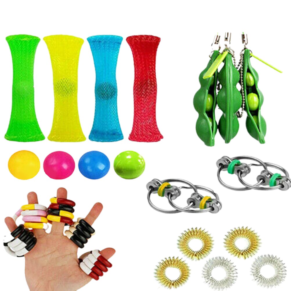 20/21/22PCS Pack Zappeln Sensorischen Spielzeug Set Stress Relief Spielzeug Autismus Angst Relief Stress Pop Blase zappeln Spielzeug Für Kinder Erwachsene: LILA