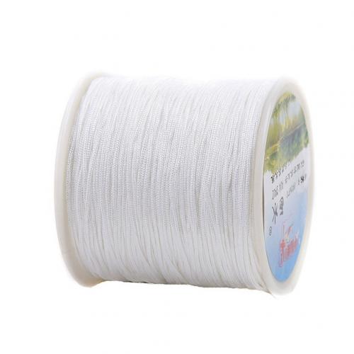 1mm 100m Nylon macramé chino nudo cordón pulsera cuentas hacer joyas DIY borlas cuentas Shambala hilo herramienta de coser: Blanco