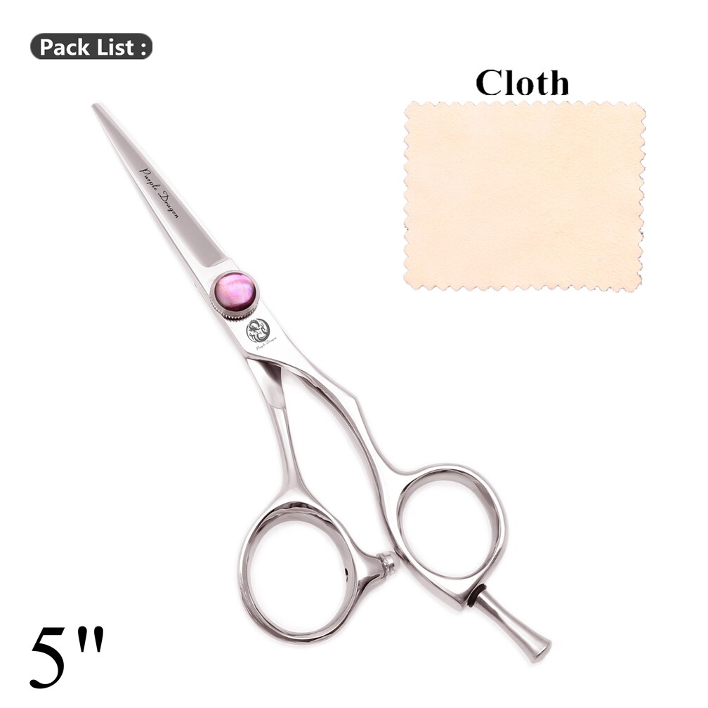 Purple Dragon – ciseaux de coiffure professionnels, 5 ", 5.5", 6 ", JP 440C, coupe fine, , Z9014: Z9014-C 5N