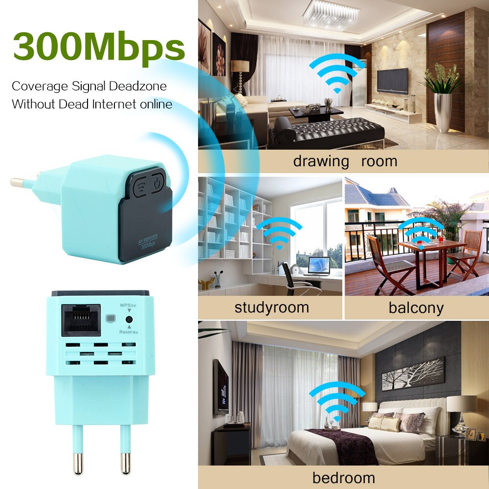 Wireless WIFI 300Mbps Repeater With US/EU Plug 2.4Ghz WI-FI Router 802.11N Signal Booster WIFI Range Extender Amplifier Repeater