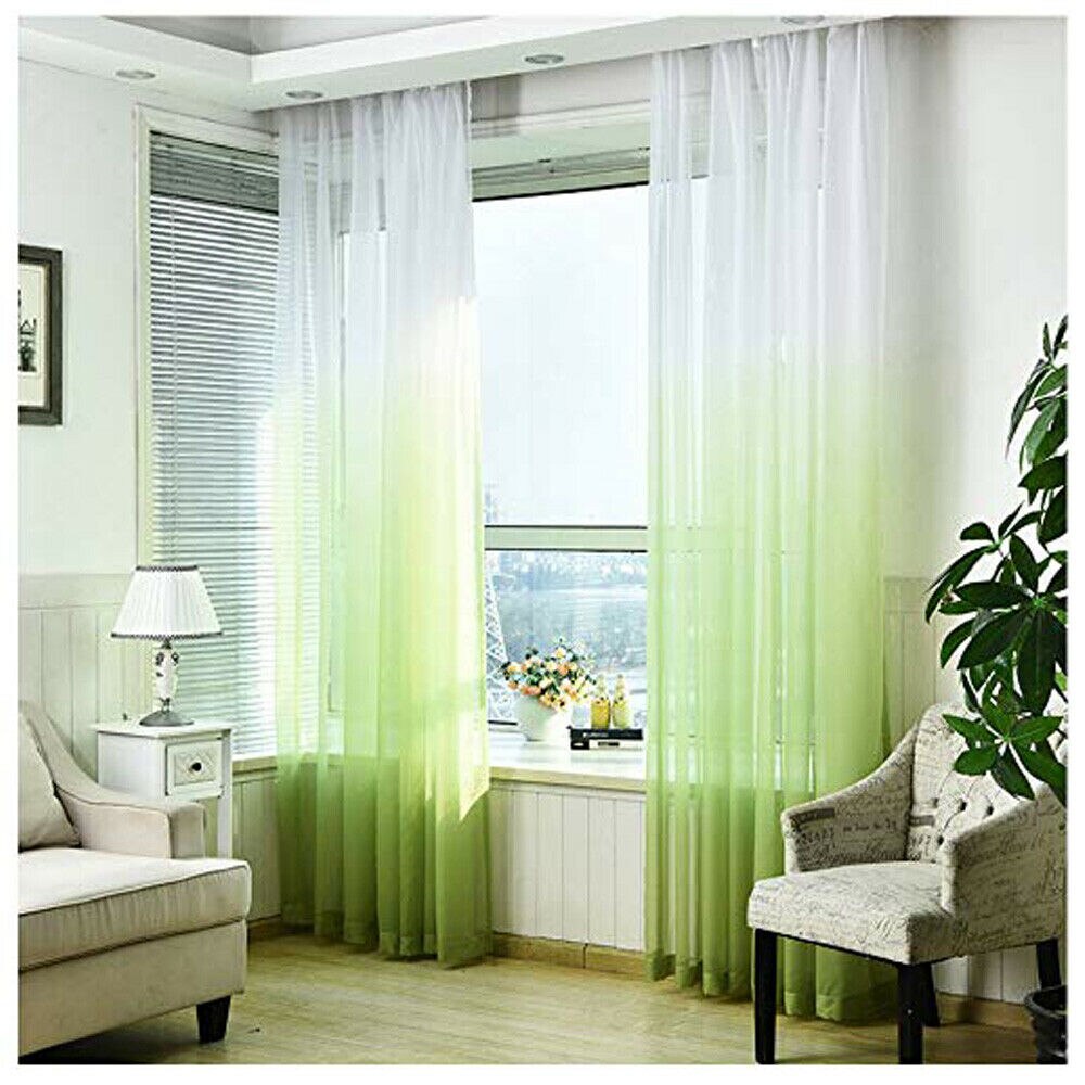 Cortina para ventana y puerta de 2 estilos, cortina transparente para ventana y puerta, con cenefas, para sala de estar, decoración del hogar, cenefas de gasa transparentes