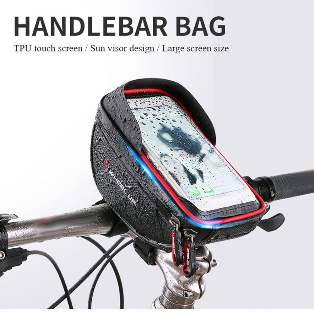 Cykeltaske vandtæt touch screen cykeltaske mountainbike frontrør rammeholder taske cykeltilbehør