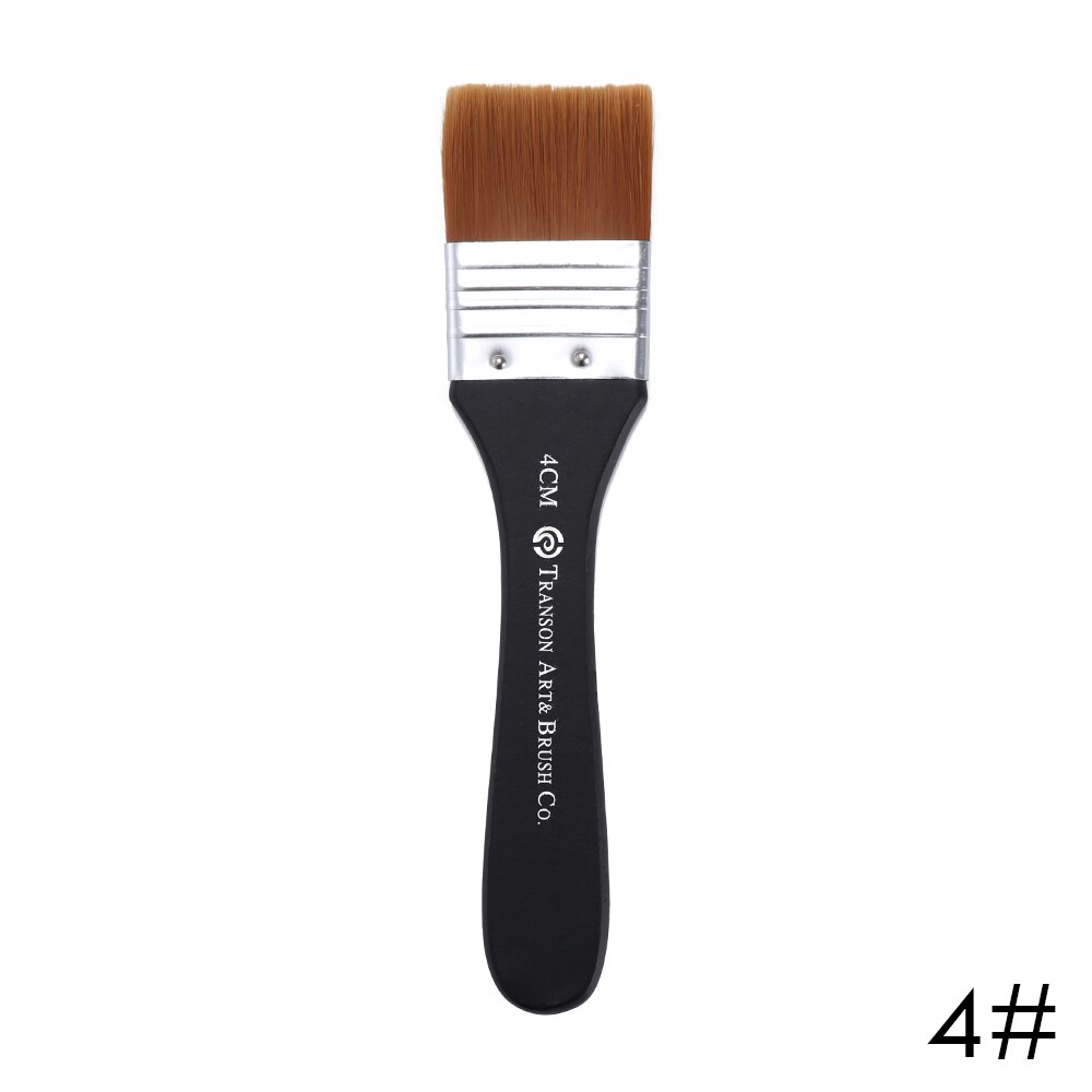 1pc nylon hår oljemaling pensel 7 modeller akvarell stor kunstner tegning pensel penn kunst gjør-det-selv tilbehør trehåndtak verktøy: 4
