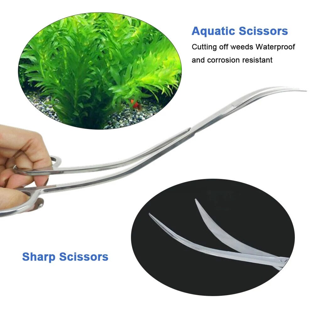 Aquarium Water Gras Clipper Rvs 3 Vorm Lange Golf Plant Schaar Kit Water Gras Cutter Clipper Vis Tong Schoon tool