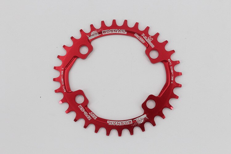 SNAIL MTB Bike Chainring Round Oval For Shimano M7000/8000/9000 32/34/36/38T 96BCD Narrow Wide Tooth Plate: 32T Oval Red