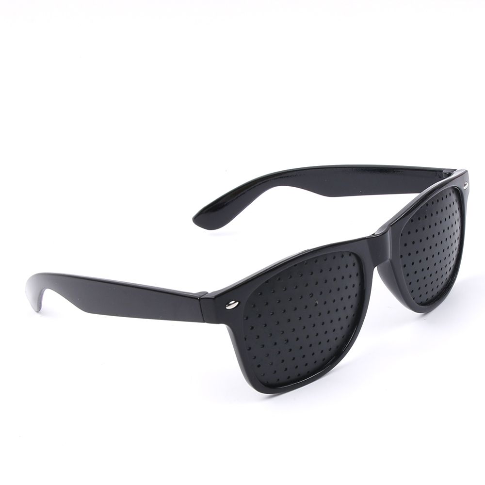 Lunettes noires pour l'amélioration de la vue,dispositif à petits trous pour exercice des yeux, anti-soleil, camping, pour entraînement,