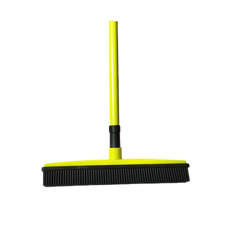 Rubber Broom Telescopic Bristles Magic Clean Sweeper Pet Hair Lint Removal Device Squeegee Scratch Bristle Long Push Broom: Green
