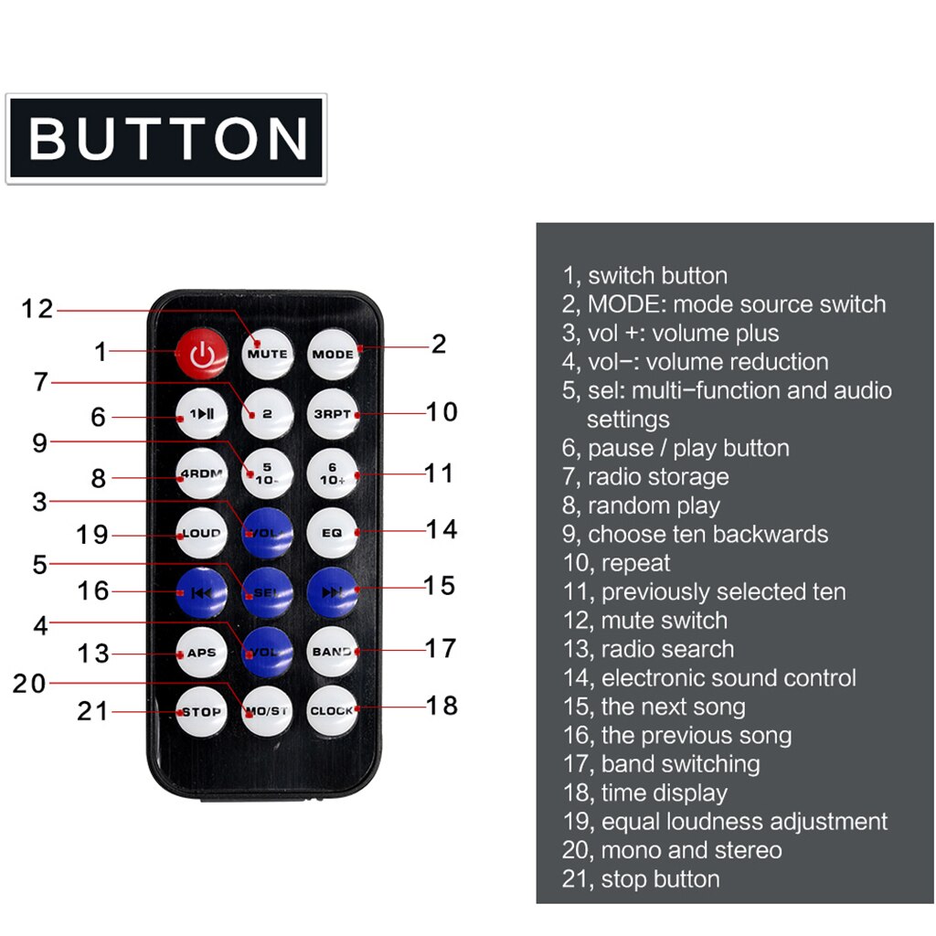 In-Dash FM MP3 Player Bluetooth Car Stereo Digital Media Receiver