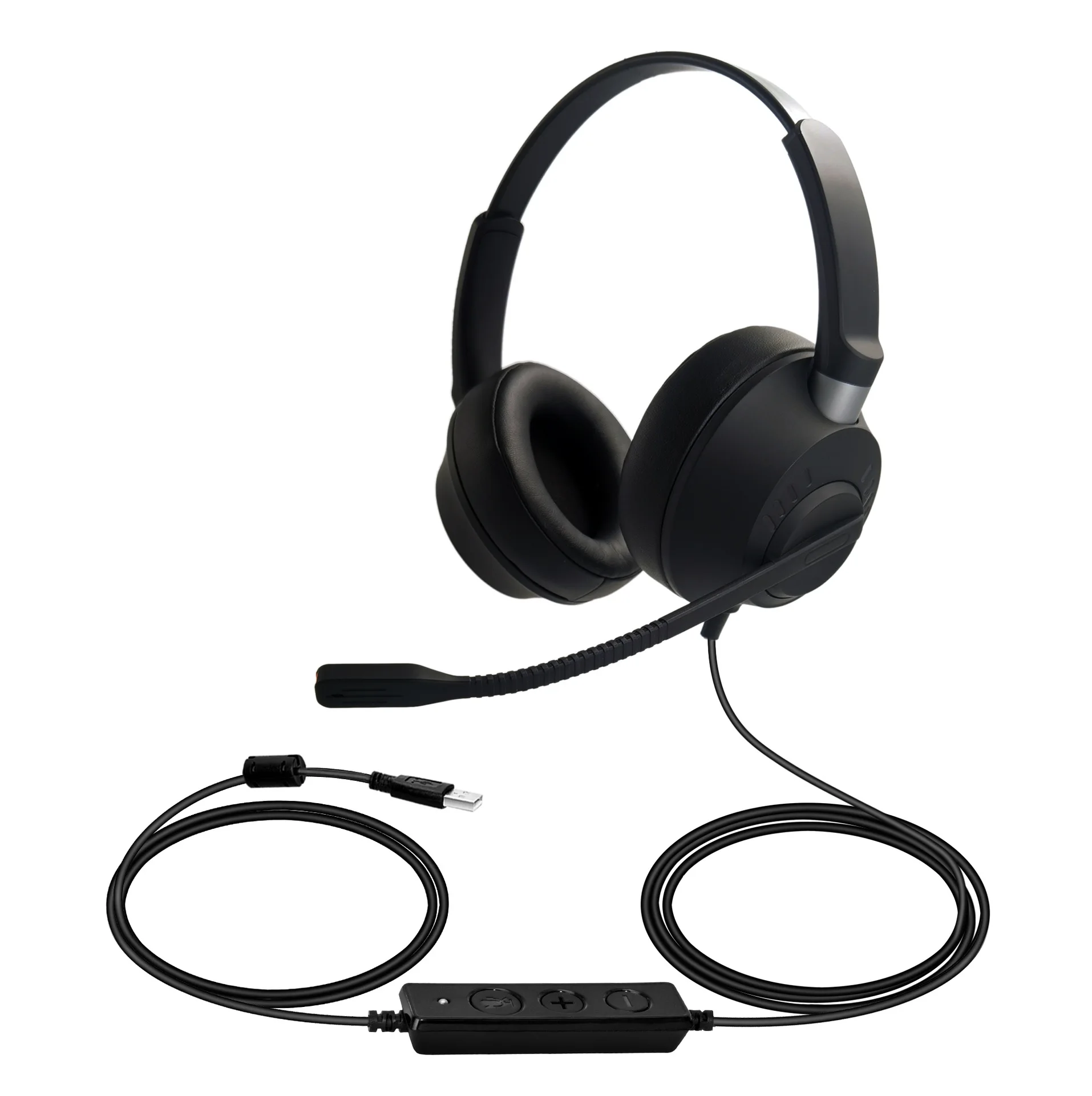 Noise Cancelling Call Center USB Headphones Phone Headphones with Volume Regulator and Mute Switch for Skype, Lync Platforms