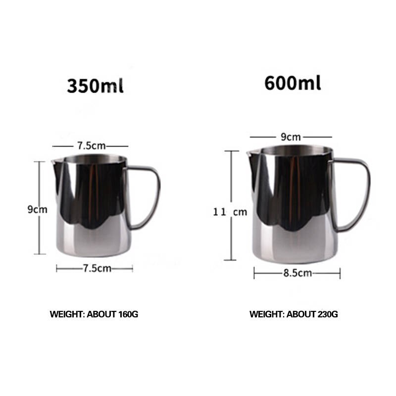 Rvs Melk Werper Melkopschuimer Melkkan Foamer Mokken Italiaanse Latte Art Koffiezetapparaat Jug Frother Cup 350/600Ml