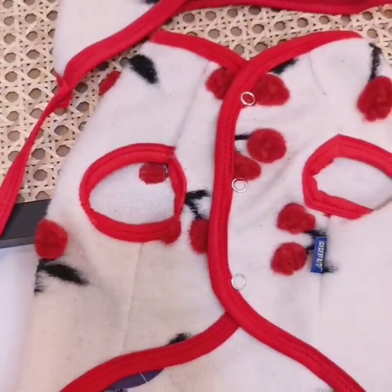 Söt körsbär hund väst vinter fransk bulldog kläder mops kläder med hatt mössa pudel schnauzer frenchies hund kostym husdjur outfit