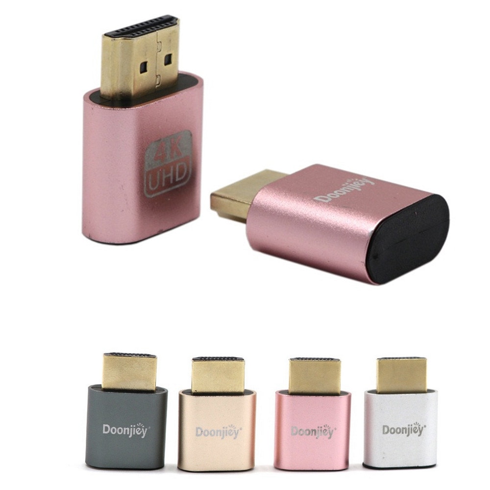 HDMI-compatible 1.4 DDC EDID Dummy Plug VGA Adapter Virtual Display Headless Ghost Display Emulator Video card Lock plate