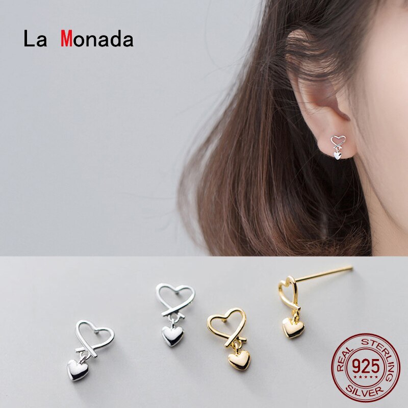 La Monada Stud Earrings For Women Silver 925 Minimalist Heart Fine Women Earrings In Jewelry Stud Earrings 925 Sterling Silver