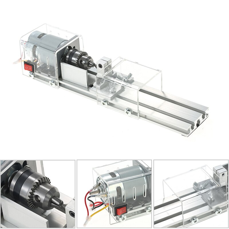 US/EU Mini Mechanical Lathe 100W Lathe Grinding Set Polishing Drill Tool Wood Lathe Machine Speed Adjustable DIY Woodworking