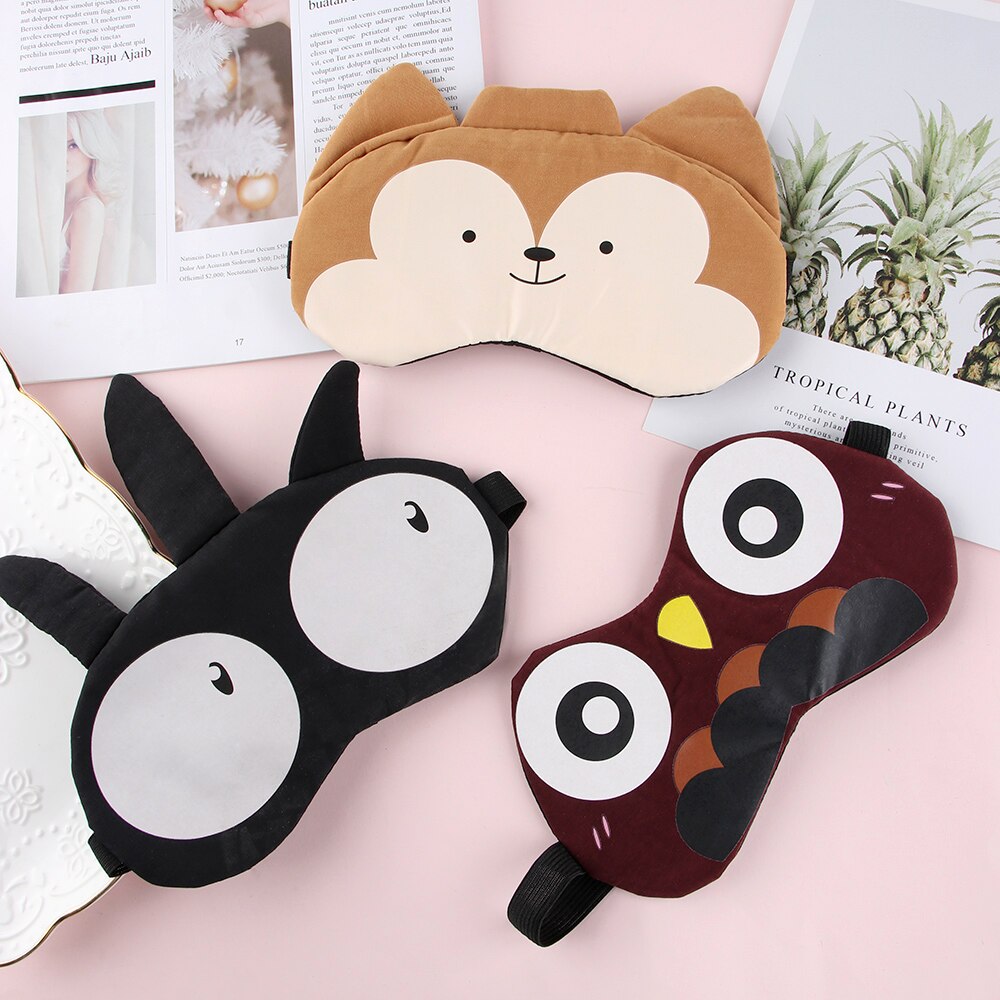 1PC Nette Schattierung Eye Maske Weich Gepolsterte Schlaf Eyeshade Tier Ausdruck Bild Eye Patch Rest Entspannen Eyeshade Augenbinde Auge pflege