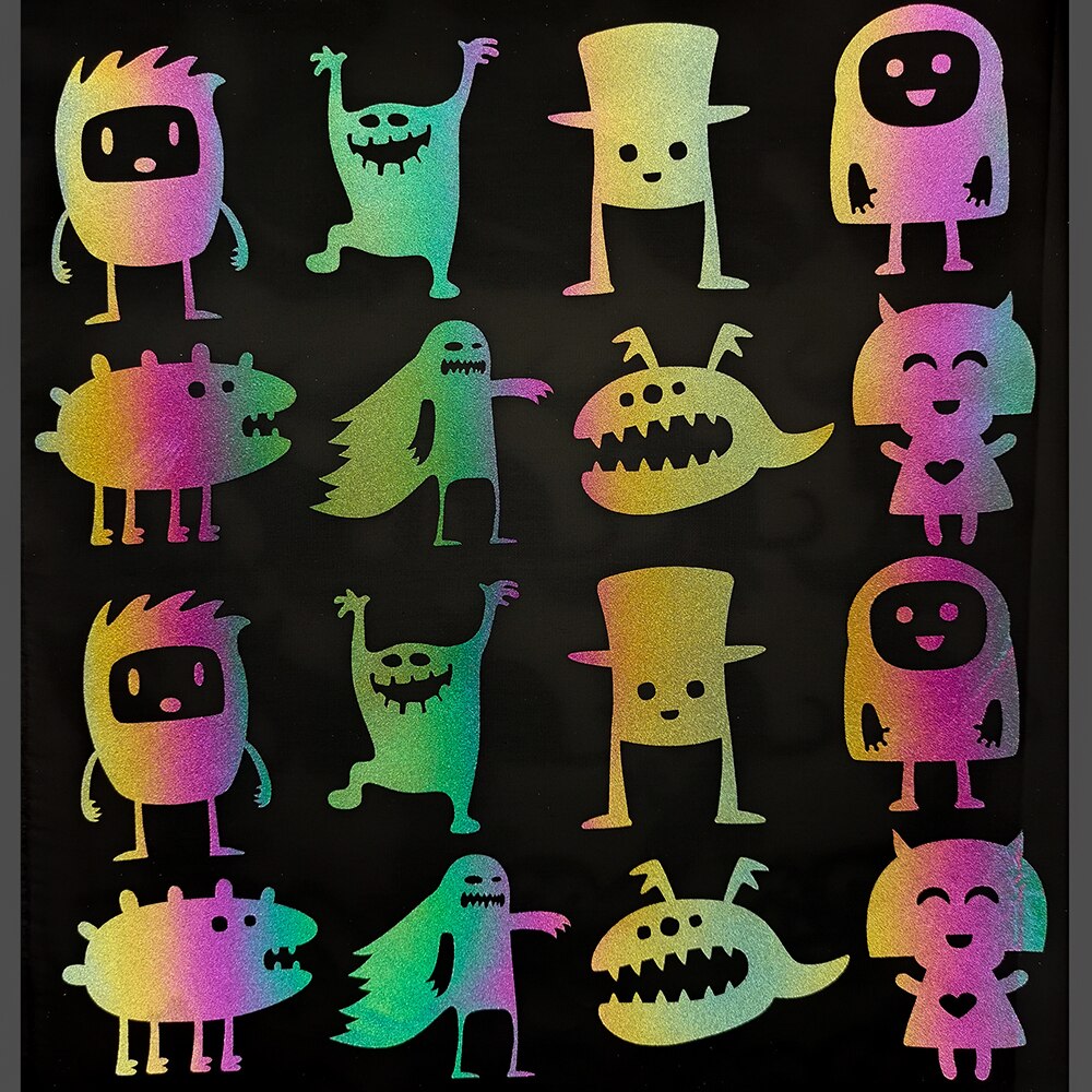 Rainbow Reflective Vinyl HTV Iron on Sheet Stickers For Clothing Fabric Tape Heat transfer Vinyl Film DIY: XCZH-2