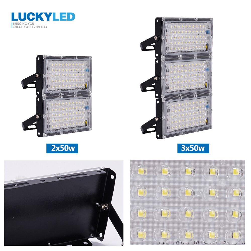 LUCKYLED Led Flood Light 50w Waterproof IP65 Outdoor Led Light 220v Led Refletor Street Lamp Led Spotlight Garden Wall Lamp