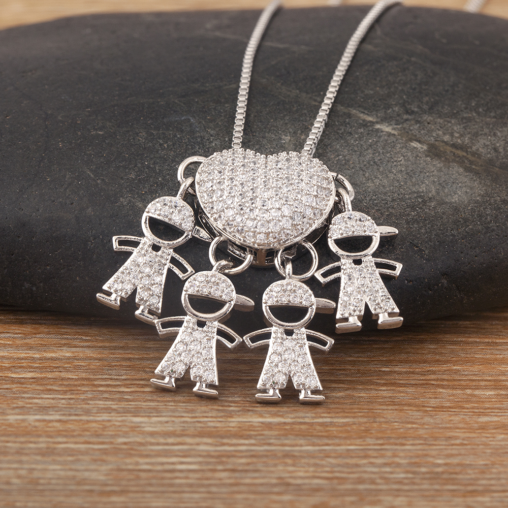 Nidin Trend Son/Daughter Boy/Girl Pendant Necklaces Female Versatile Chain Choker Jewelry Birthday: Antique Bronze Plated