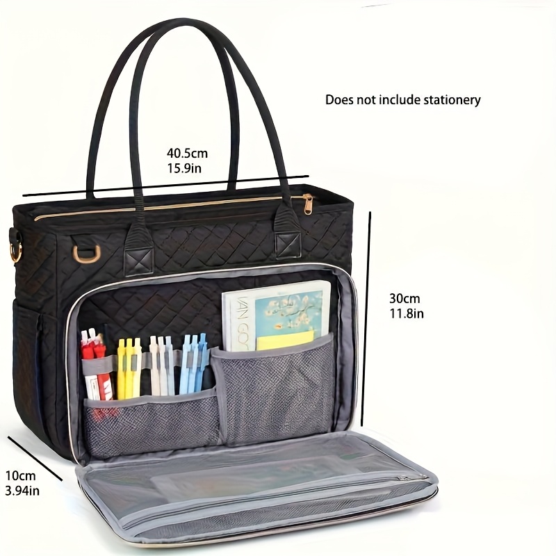 Pojemna torba biznesowa na laptopa z kieszenią na dokumenty i uchwytem na albumy dla nauczycieli i profesjonalistów