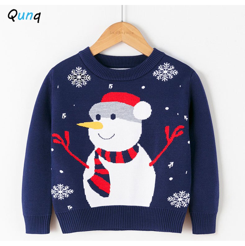 Snowman Pattern Girls Sweater 2 3 4 5 6 Year Old Baby Toddler Children Knitting Tops Clothes Fall Winter Christmas Kids Pullover