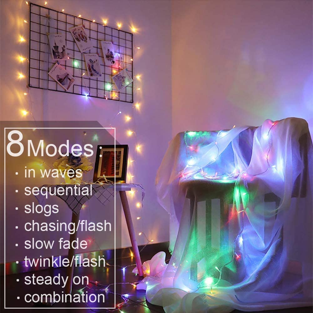 Guirnalda de cortina LED con 8 modos para decoración de Año , Navidad, boda