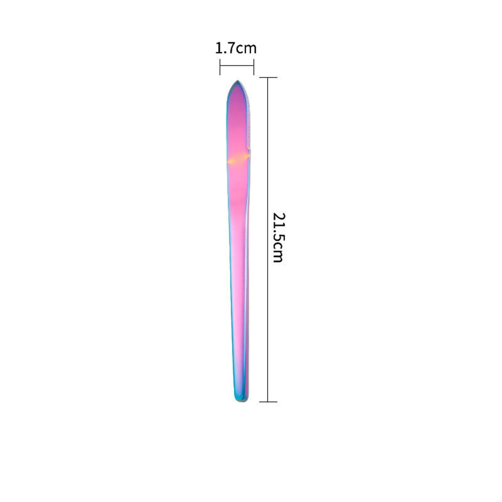 1PC Colorful Mirror Stainless Steel Flatware Knife Fork Spoon Teaspoon Cutlery Tableware For Home Kichen Party Dishwasher: Colorful-Knife