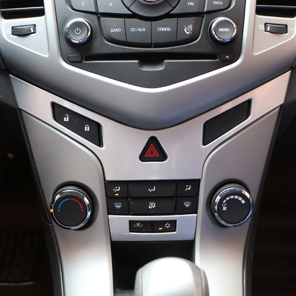 ABS cromo para Panel de consola central aire acondicionado de lentejuelas de la etiqueta engomada para Chevrolet Cruze Sedan Hatchback: chrome silver