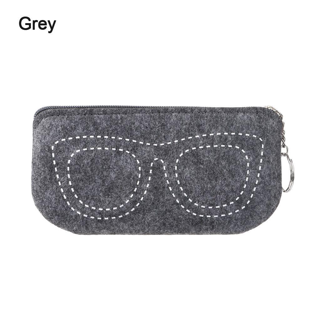 Zacht Vilt Brillenkoker Doos Zonnebril Zak Brillen Mouw Leesbril Rits Pouch Eyewear Protector: grey