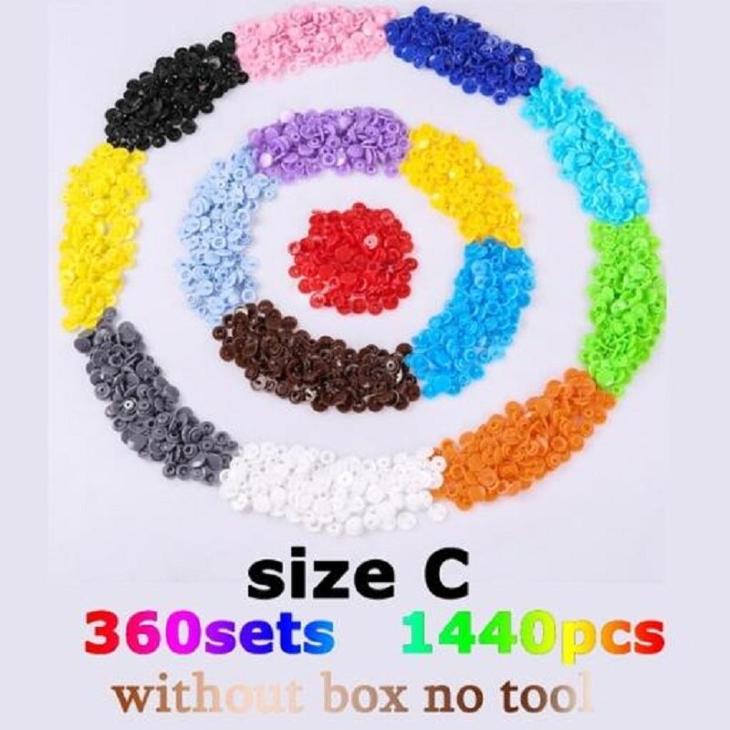 200-440 stücke Kunststoff Druckknopf mit Druckknöpfen Zangen Werkzeug Kit Organizer Container Druck Naht Druckknopf Druckknöpfen werkzeuge: Size C