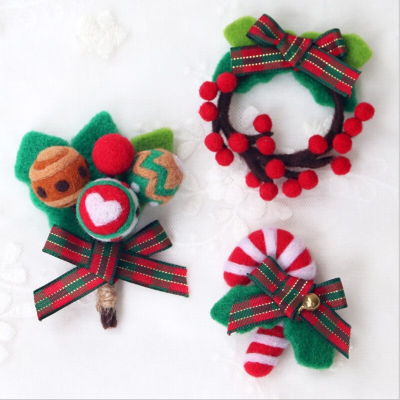 Berry guirnalda broche lana manualidad de fieltro DIY pinchado conjunto Kit para manualidades para Material de la aguja bolsa de paquete de Lollipop