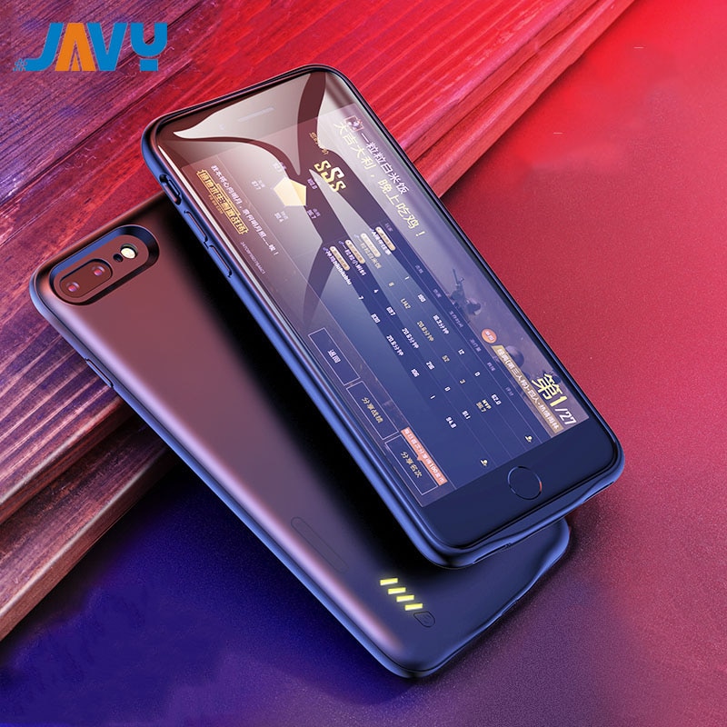 JAVY etui na ładowarkę do iPhone 6 6S 7 8 Plus przenośna ładowarka do banku mocy Ultra Slim Powerbank do ładowania