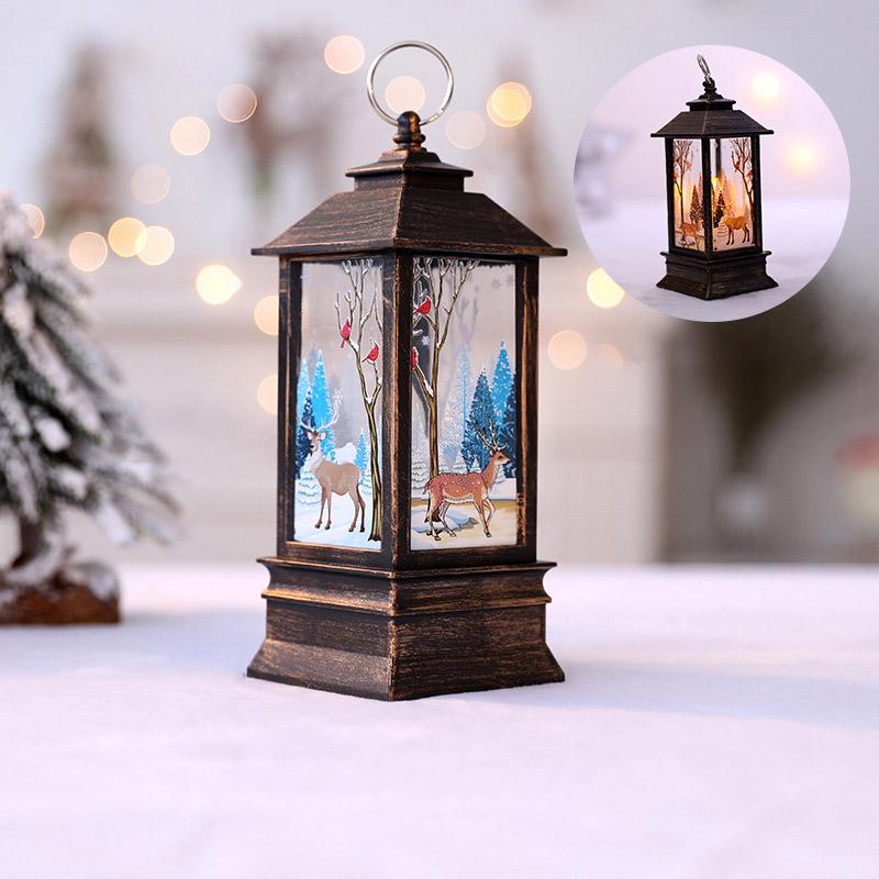 Julemanden hjem dekoration led lys lampe hængende lanterne juledekoration: 6