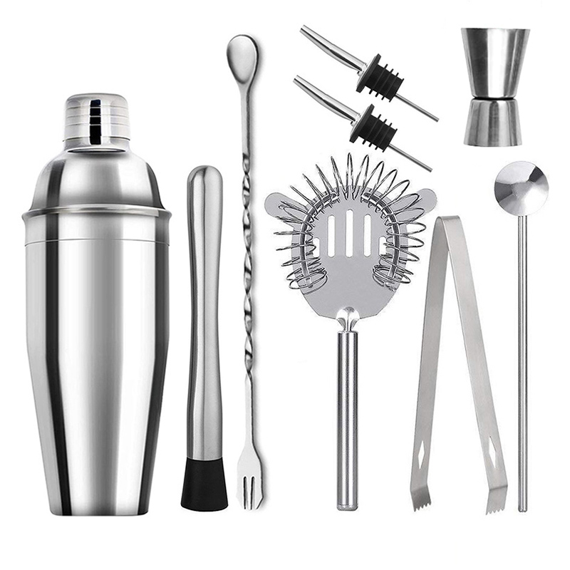 6/7/10 pz in acciaio inox cocktail shaker strumenti Bartending barista kit Martini Sharker bere miscelatore impostato con sacchetto di immagazzinaggio: M / Borgogna