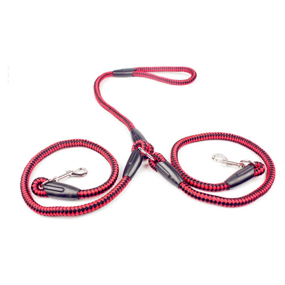 Reflecterende trekkoord voor huisdieren, één tot twee hondenriemen, nylon riem met dubbele kop, wandelriem voor grote en kleine katten