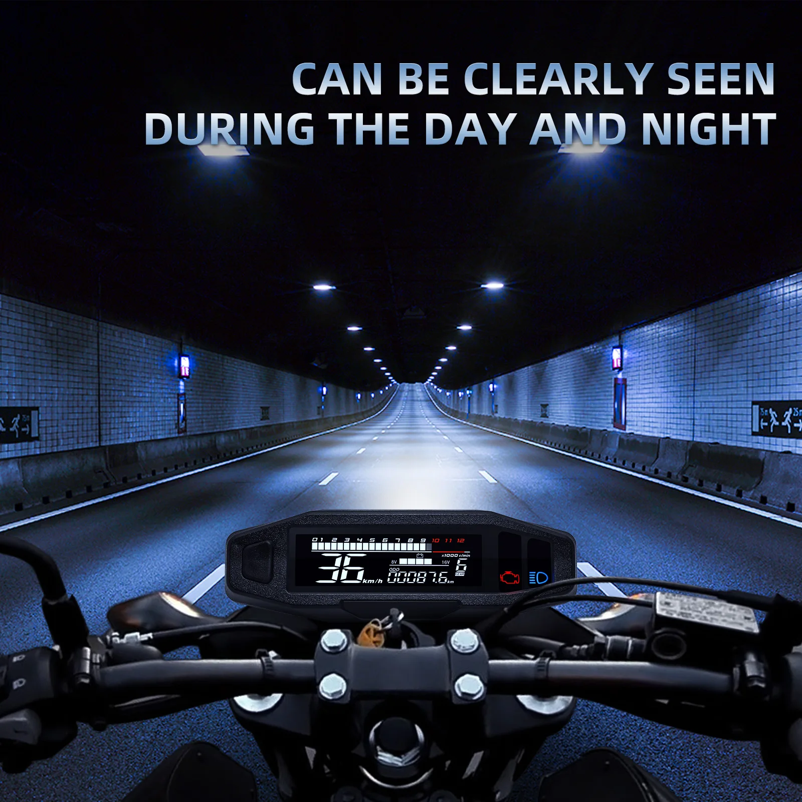 Instrumento medidores digitales universales, velocímetro de Moto, tacómetro Digital, odómetro, Sensor de instrumento, medidor de velocidad, tacómetro