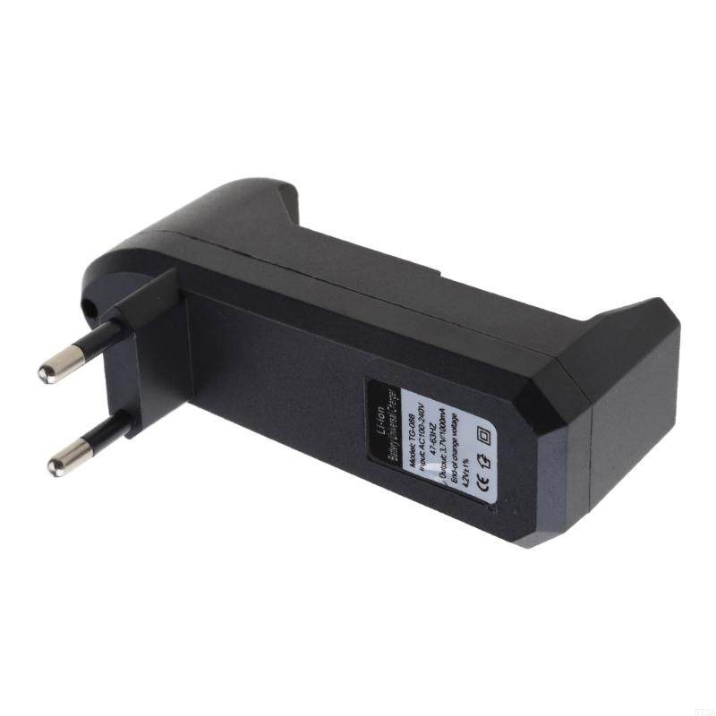 573A 3.7V Rechargeable 18650 Battery Charger 1 Bay Li-ion Home 2-round Pins Plug Adapter for Lithium Batteries 14500 16340