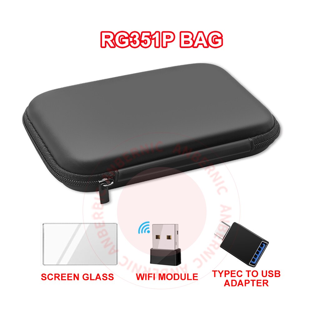 Anbernic  - rg351p taske sag shell glas hærdet skærmbeskytter  rg351m rg351 håndholdt konsol spilafspiller tilbehør wifi modul: Taske glas wifi