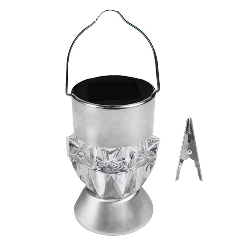 7 Color Changing LED Lantern Lamp Hanging Solar Light Crystal Waterproof Outdoor H55A