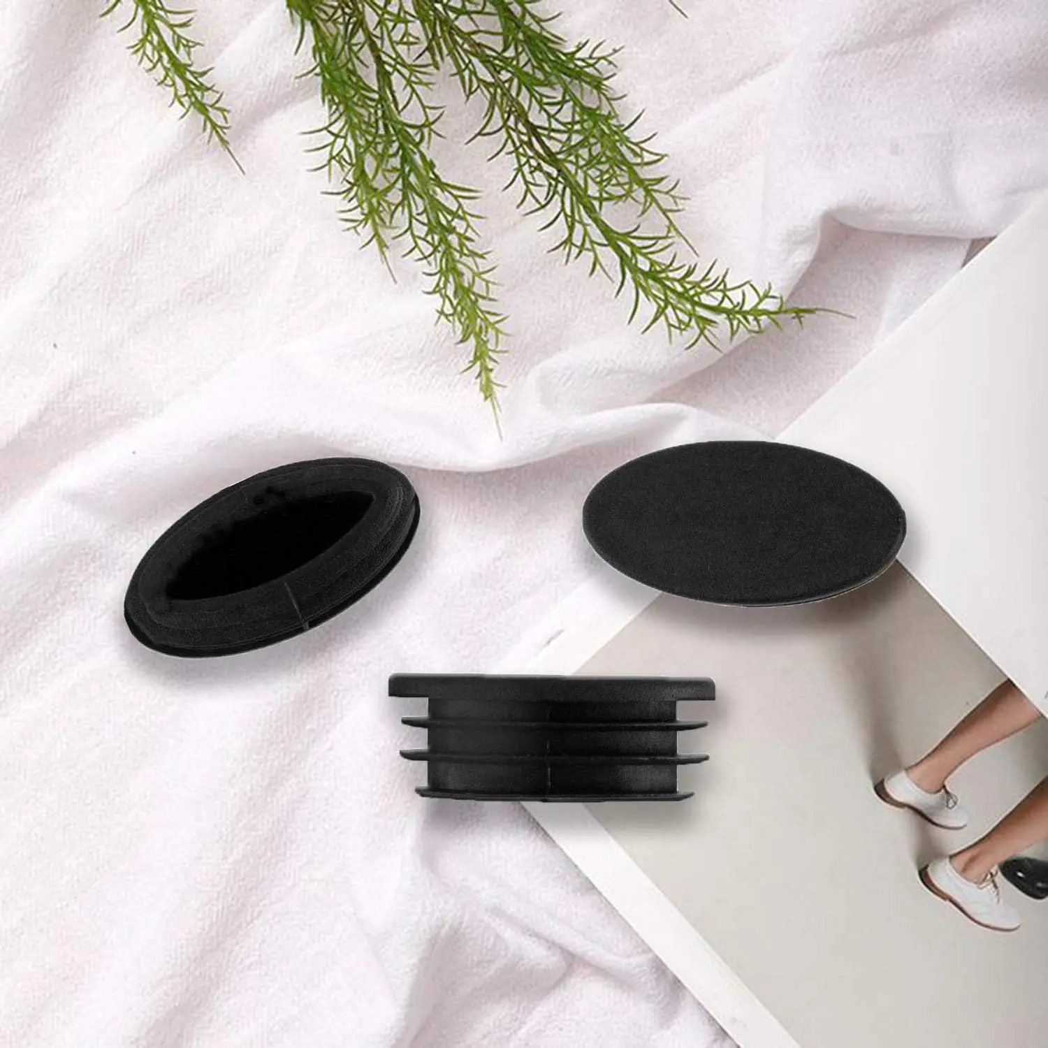 50/100pcs Oval Chair End Caps Tubing Plug Cap Furniture Oval Pads Silicone Chair Leg Cap for Desk Protector Leveling Feet System