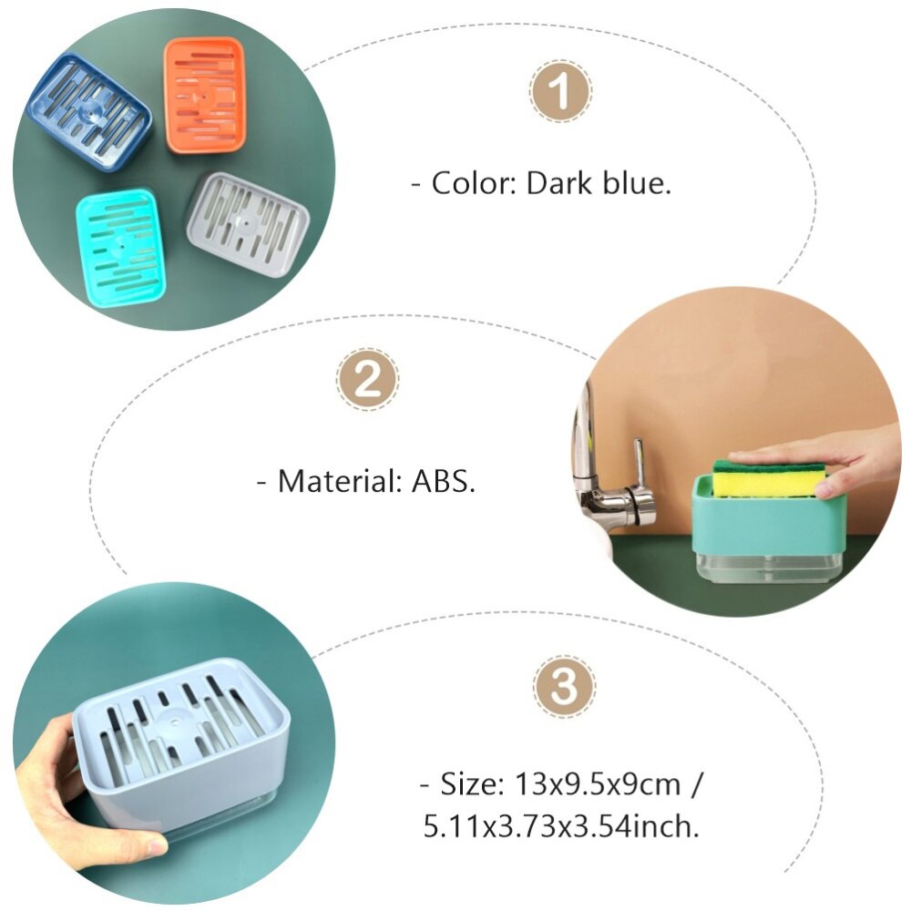 2 Sets Soap Pump Dispenser Useful Multifunctional Dish Soap Dispenser Liquid Soap Dispenser Sponge Holder Detergent Dispenser fo