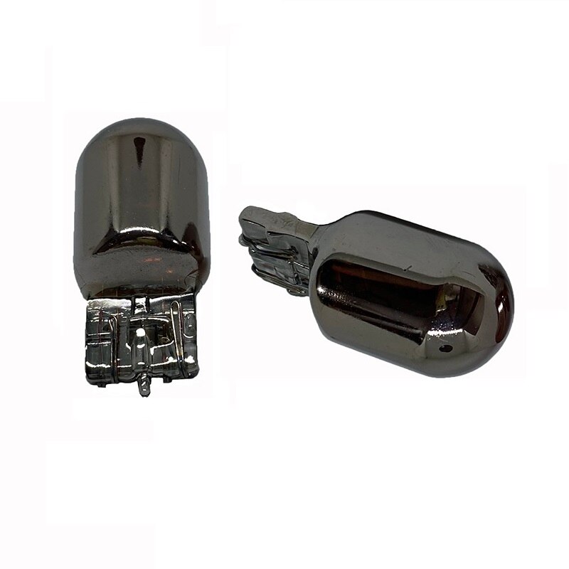 Lámpara de señal de giro automático para coche, Bombilla cromada plateada de 12V 7440 T20 7443 W21W W21/5W, luz trasera de marcha atrás, color rojo ámbar, 1/2 piezas