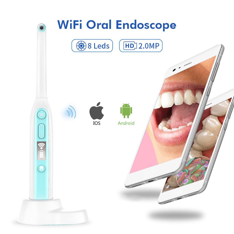 1080P 2MP High Definition Wireless WIFI Intraoral Camera 8 LED Waterproof Oral Endoscope Wireless Microscope Magnifier