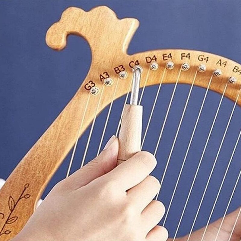 Cega Lyre harpe, violon grec, 16 cordes harpe acajou Lyre harpe, Portable Stable sonore harpe pour les amateurs d'instruments
