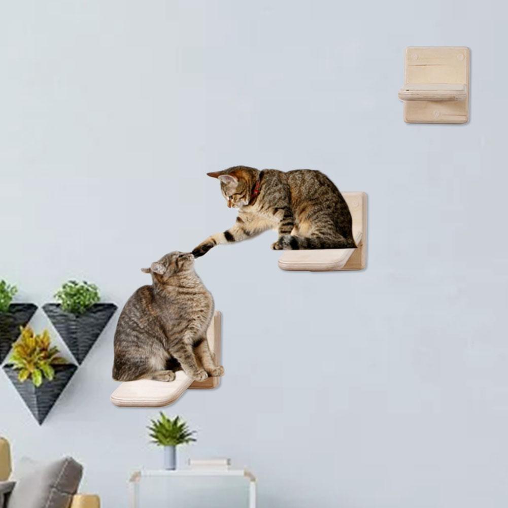 Wall-mounted Cat Cat Wall Ladder Pet Wall Mounted Stairs Wooden Jumping Step Platform Cat Frame Kitten Jumping Board DIY Pet