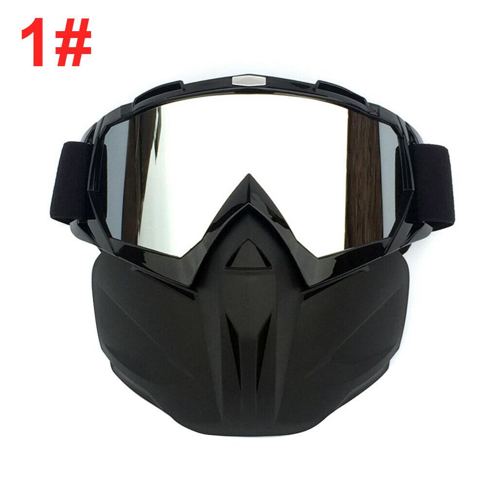 Motocross glasögon helmask motorcykel mask ögonkläder avtagbart ögonskydd glas för vindtät vintage hjälm motorcykel utrustning: 1